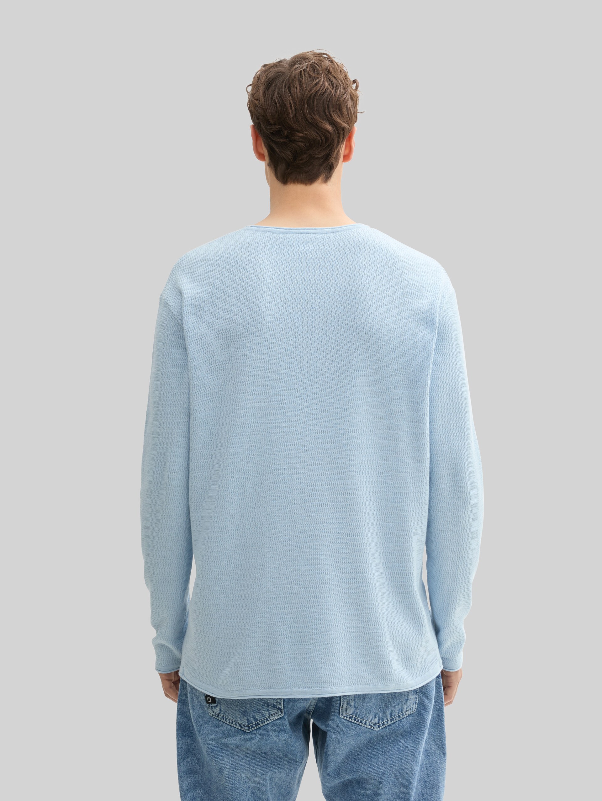 Cotton knit jumper - Light Metal Blue