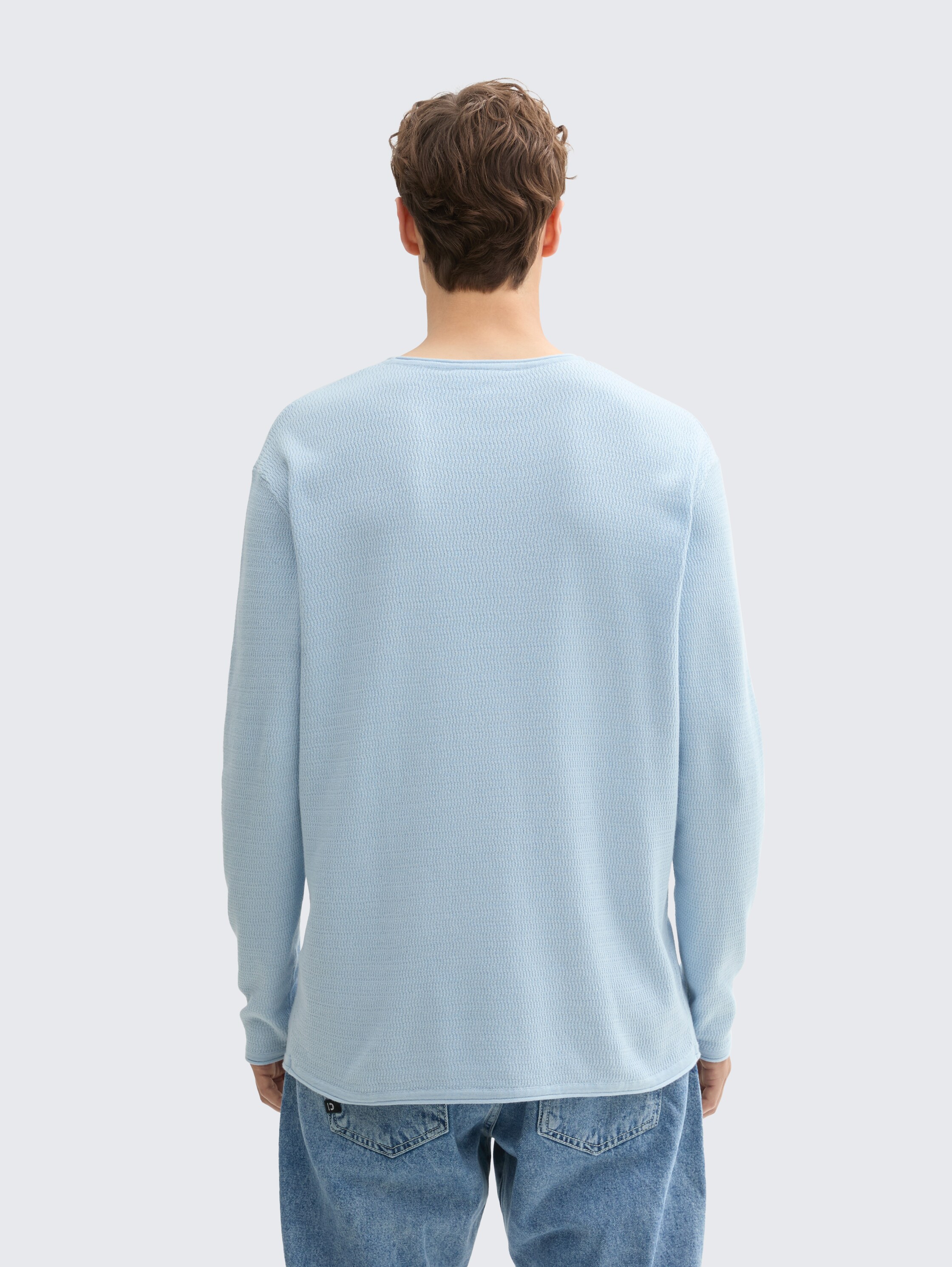 Gebreide trui van katoen - light_metal_blue - 