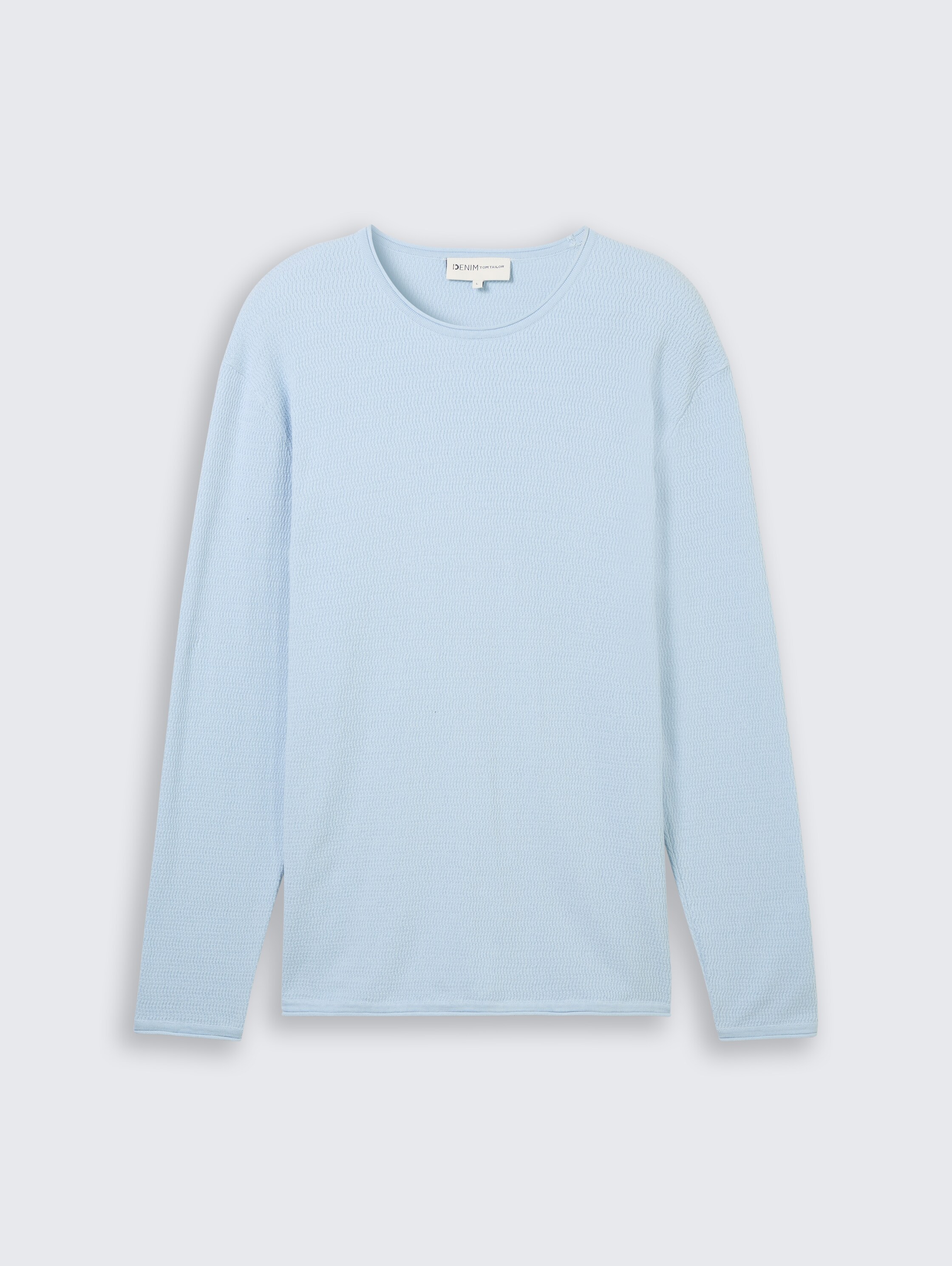 Gebreide trui van katoen - light_metal_blue - 