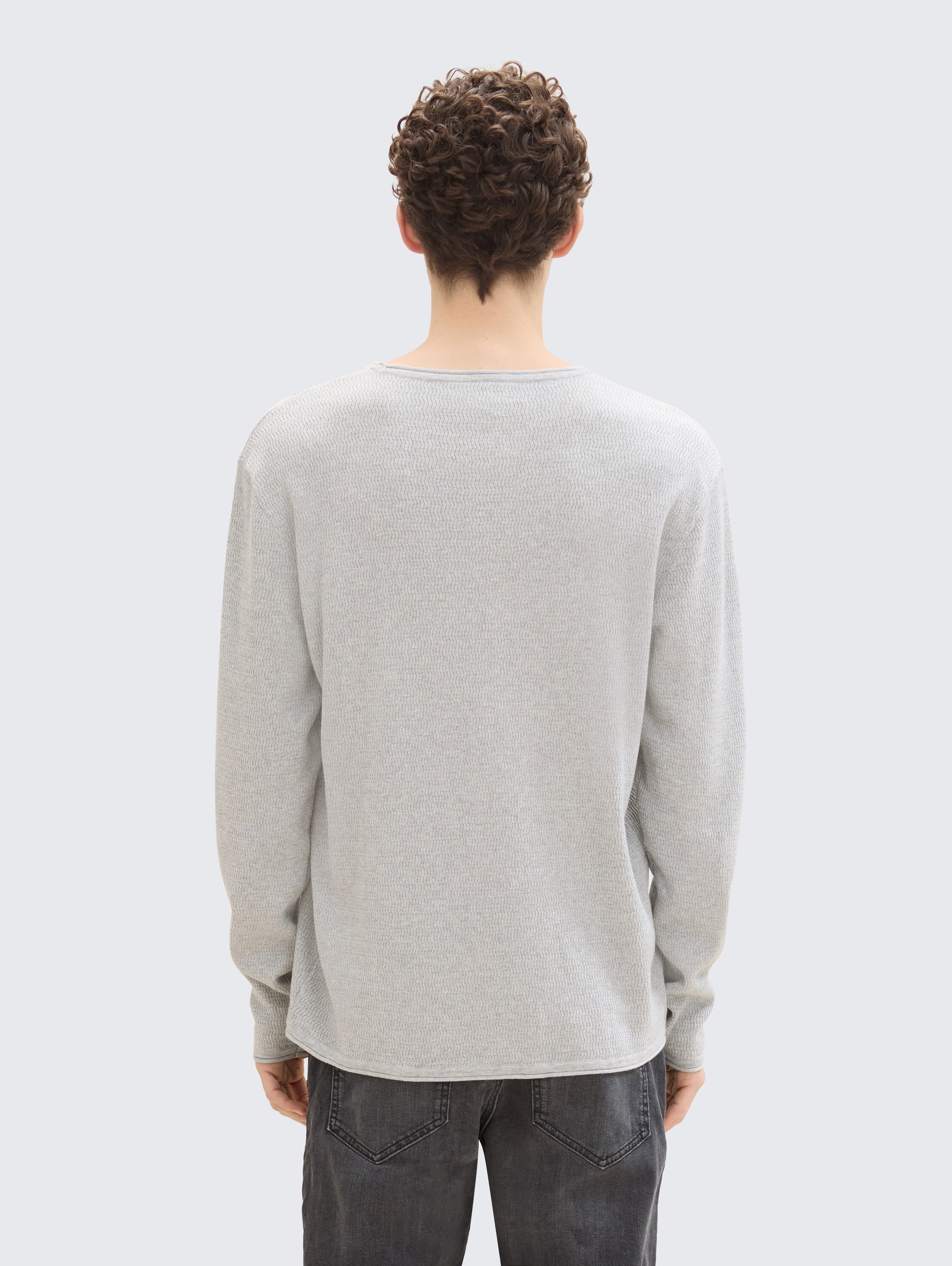 Gebreide trui van katoen - light_stone_grey_melange - 