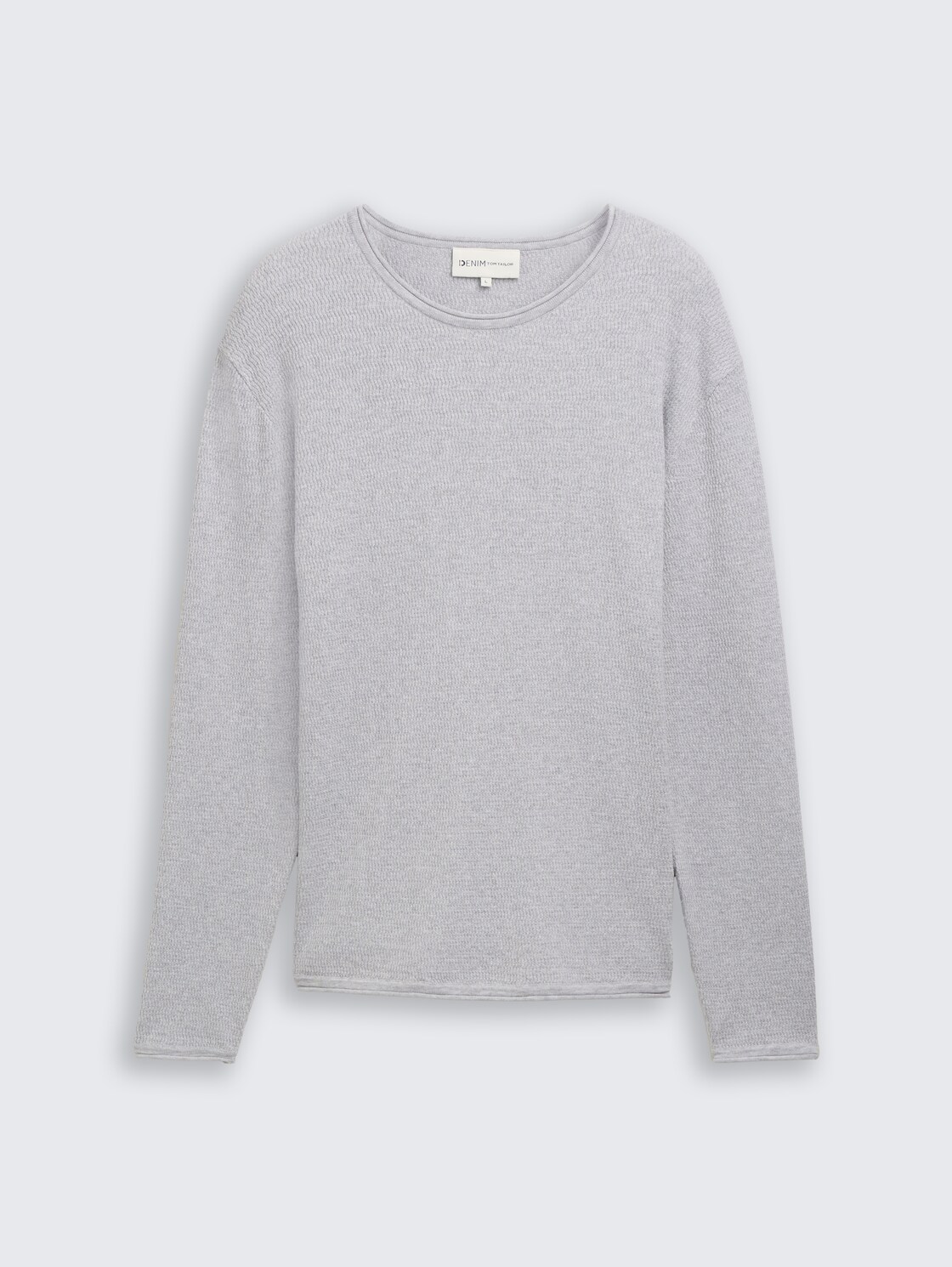 Strickpullover aus Baumwolle - Light Stone Grey Melange