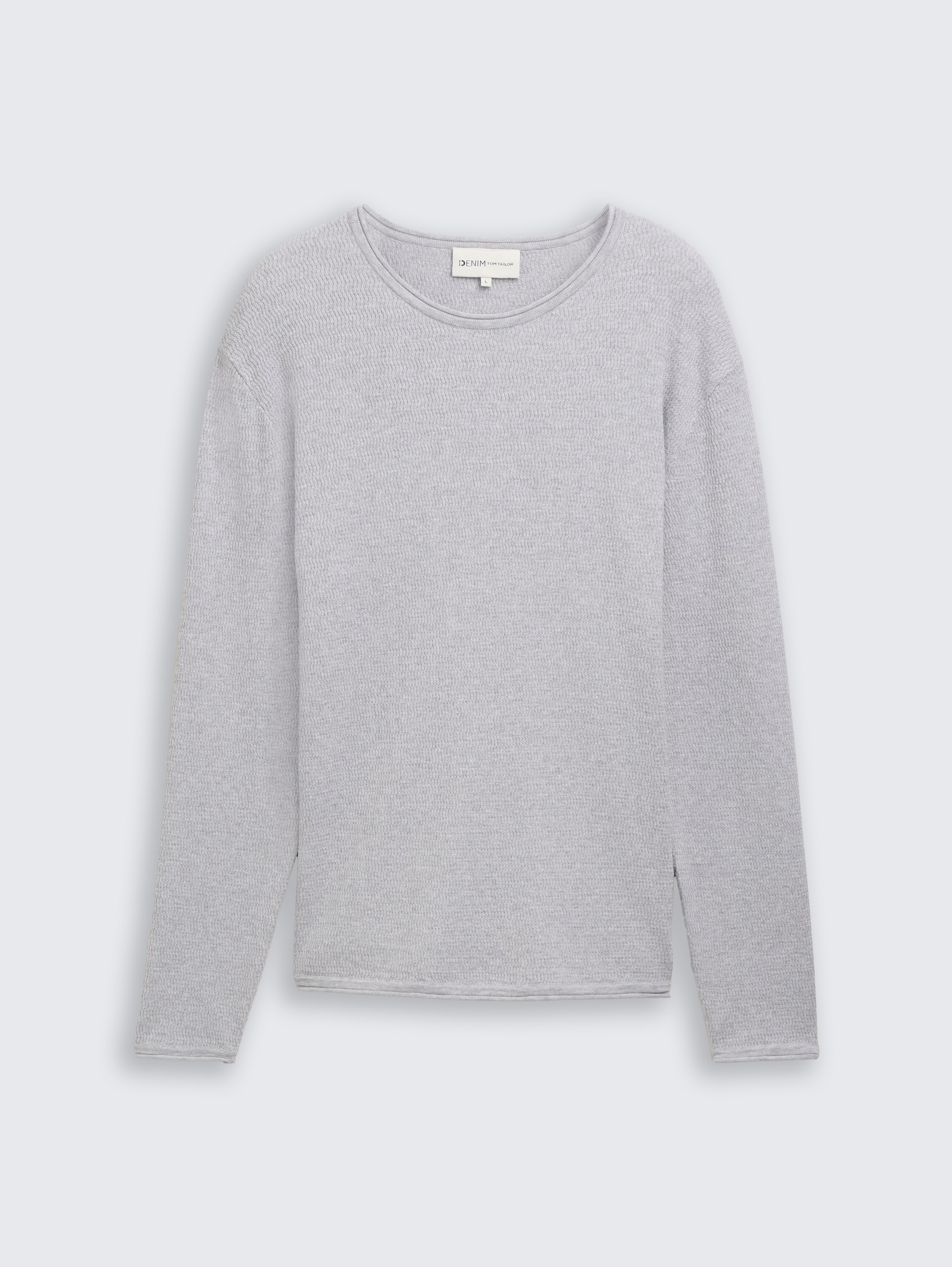 Gebreide trui van katoen - light_stone_grey_melange - 