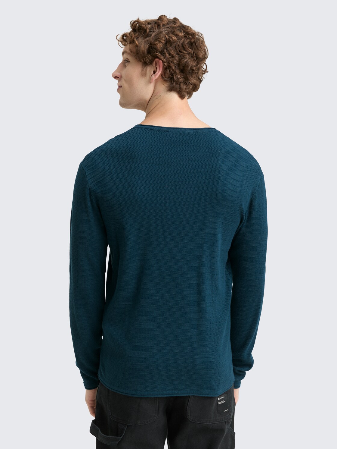 Strickpullover aus Baumwolle - deep pond green