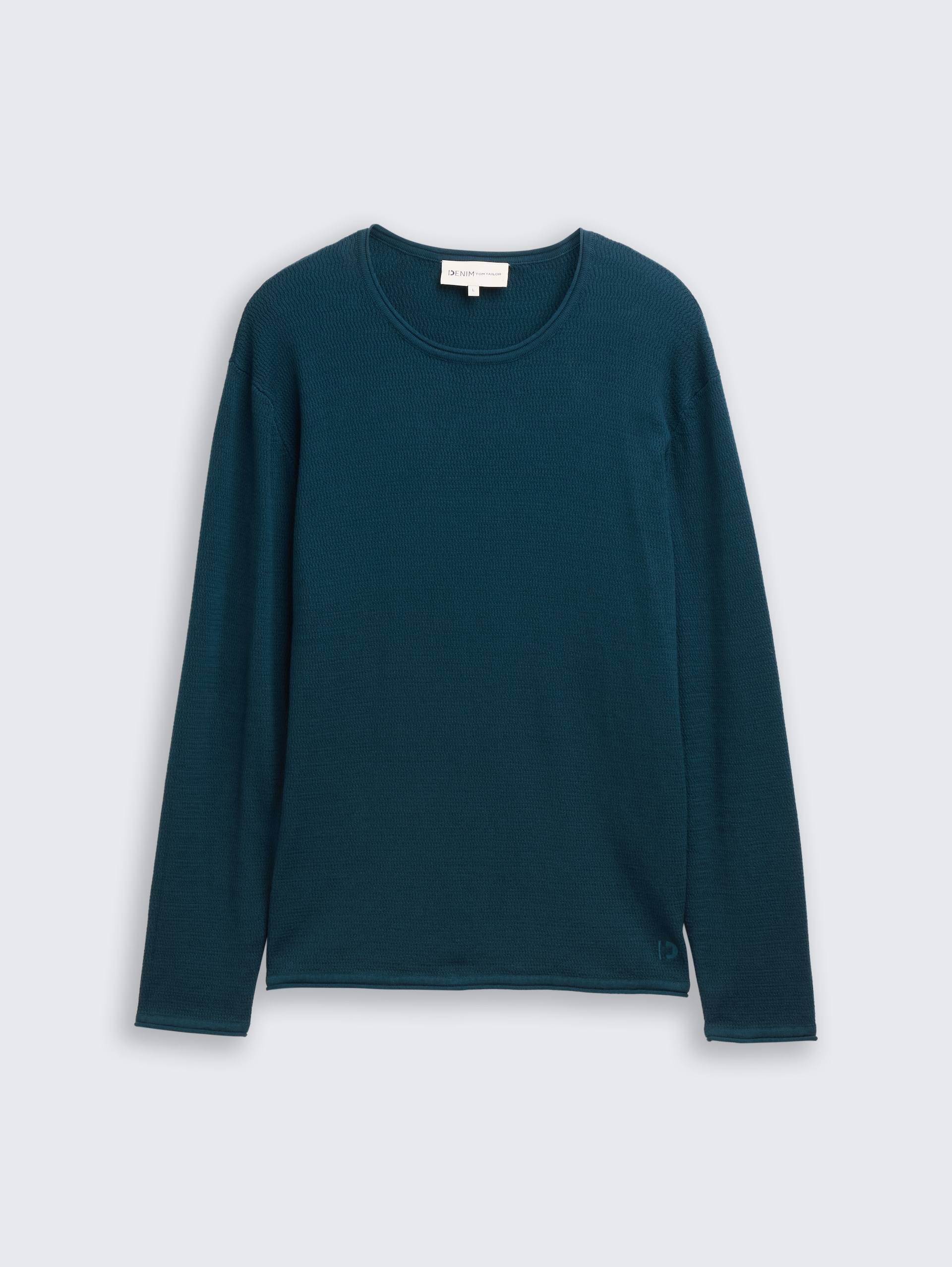 Strickpullover aus Baumwolle - deep pond green