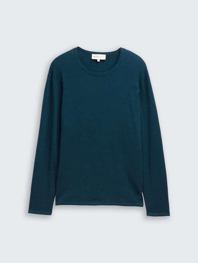 Pull en coton par Denim Male, deep pond green