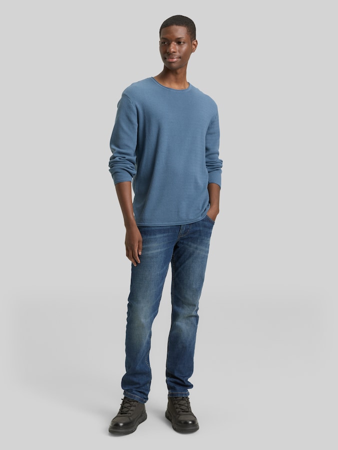 Strickpullover aus Baumwolle von Denim Male, dusty denim blue