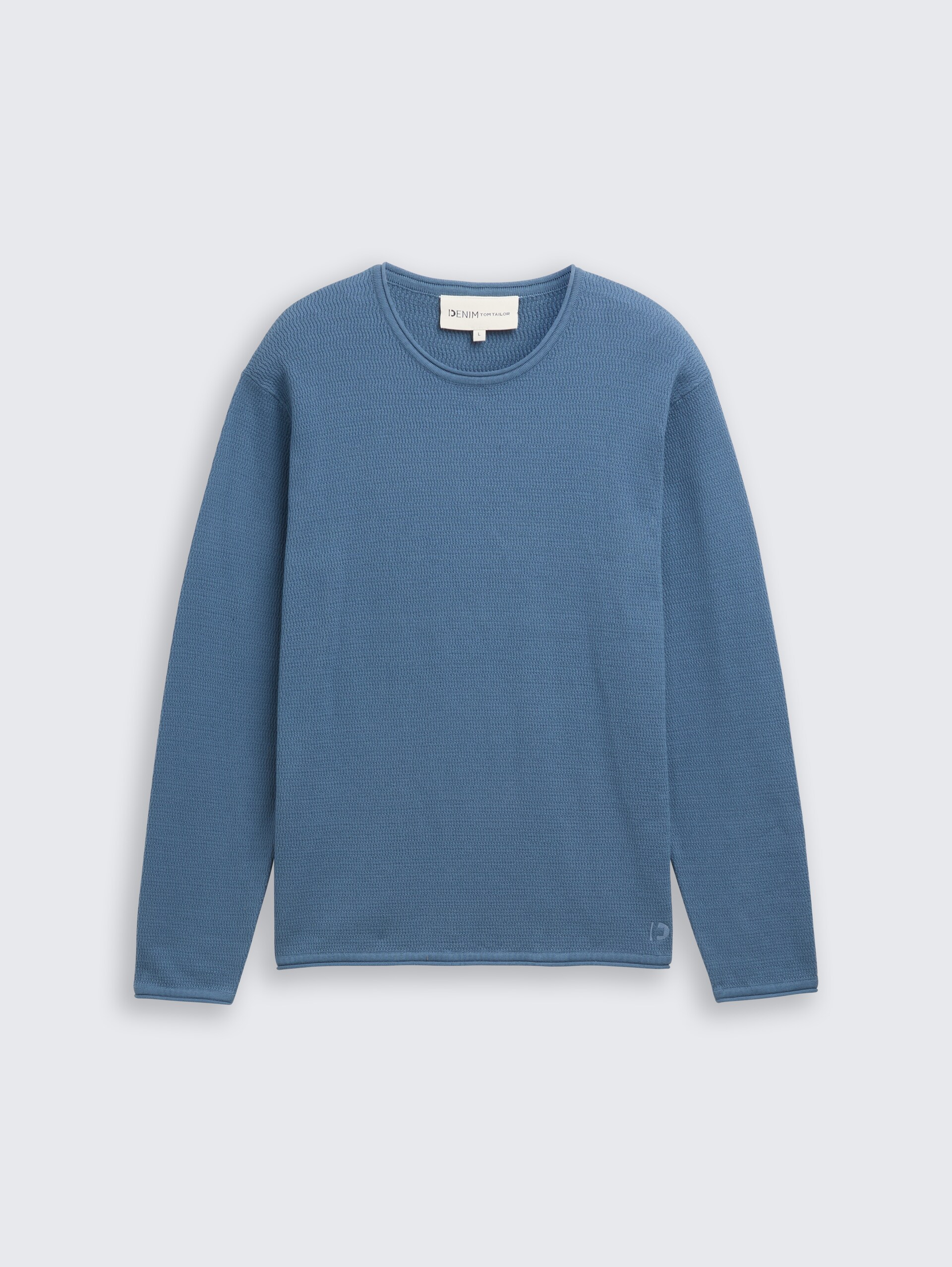 Strickpullover aus Baumwolle - dusty denim blue