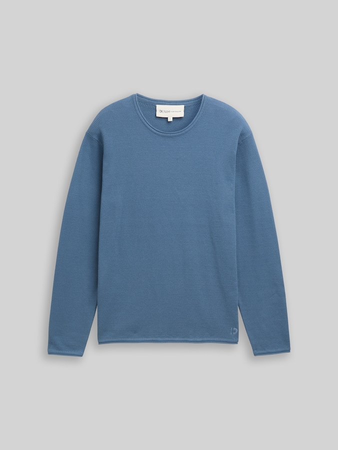 Strickpullover aus Baumwolle von Denim Male, dusty denim blue