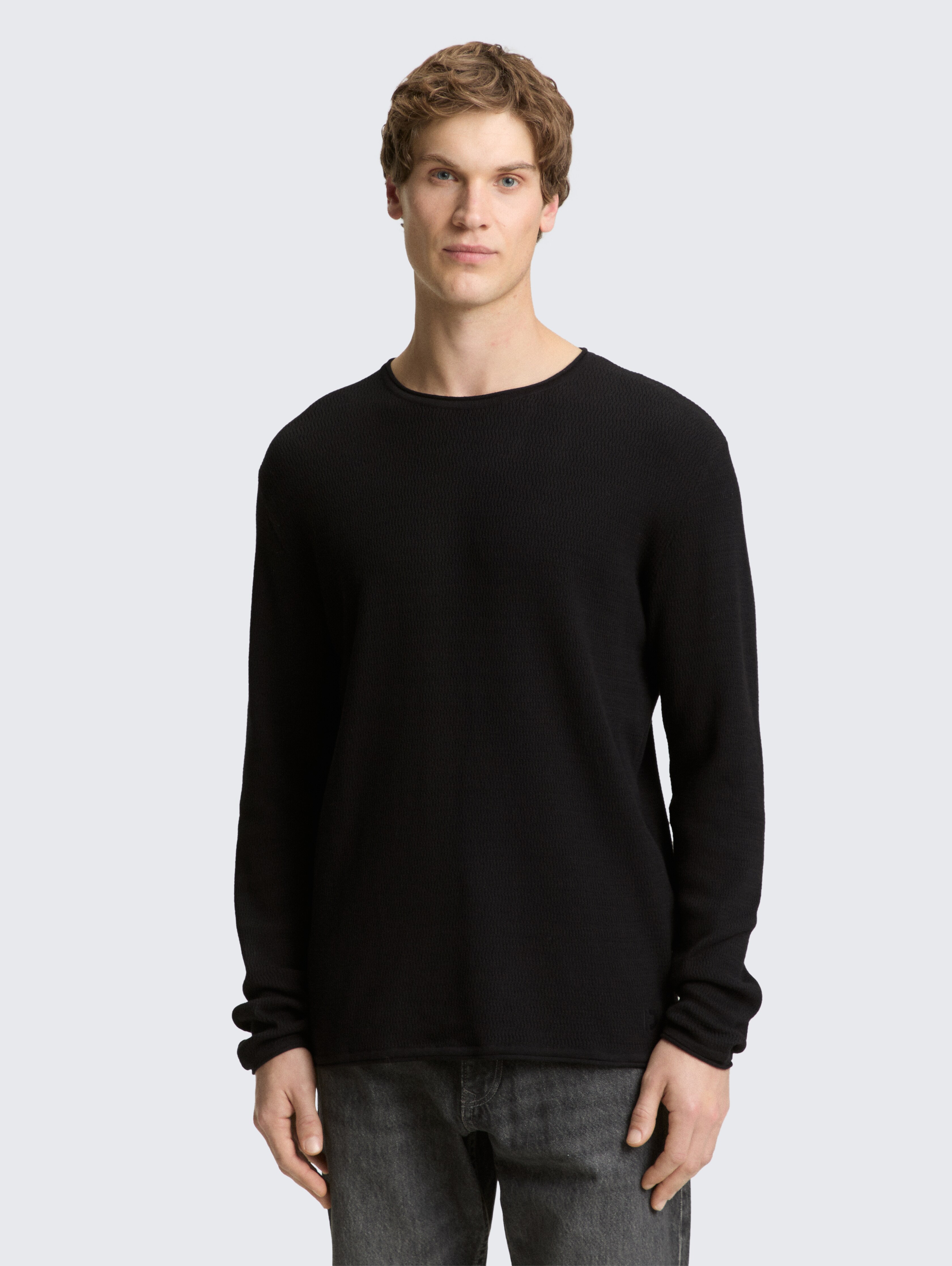 Strickpullover aus Baumwolle von Denim Male, Black