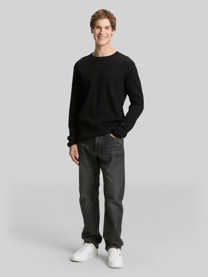 Strickpullover aus Baumwolle von Denim Male, Black