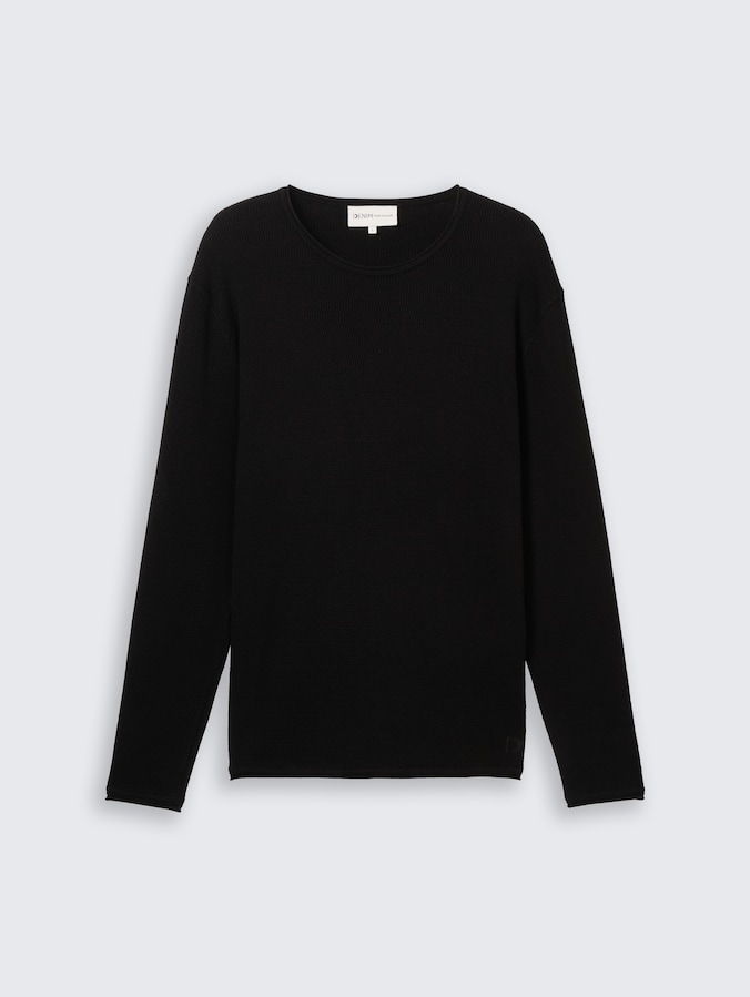 Cotton knit jumper by Denim Male, Black