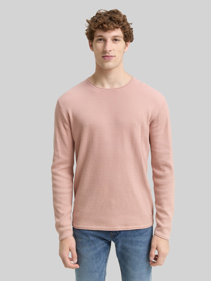Gebreide trui van katoen door Denim Male, smoky rose