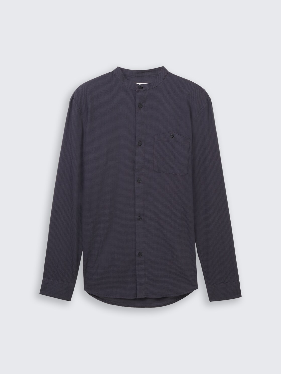 Basic Fit Hemd mit Stehkragen - navy herringbone structure - Vorder-Produkt-Ansicht