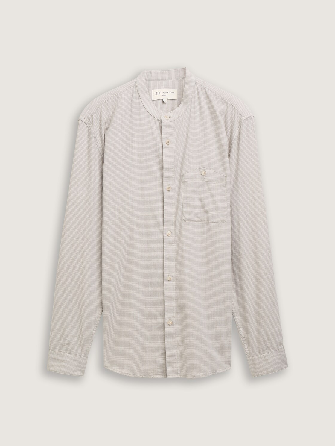 Basic Fit Hemd mit Stehkragen - tree green grid design - Vorder-Produkt-Ansicht