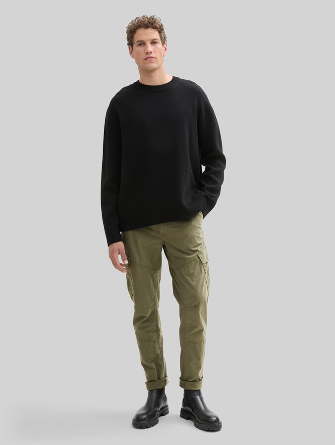 Regular Tapered Cargo Hose von Denim Male, Dusty Olive Green