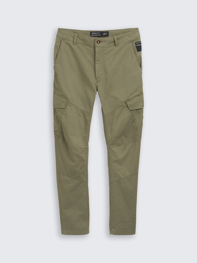 Regular tapered cargo trousers by Denim Male, Dusty Olive Green