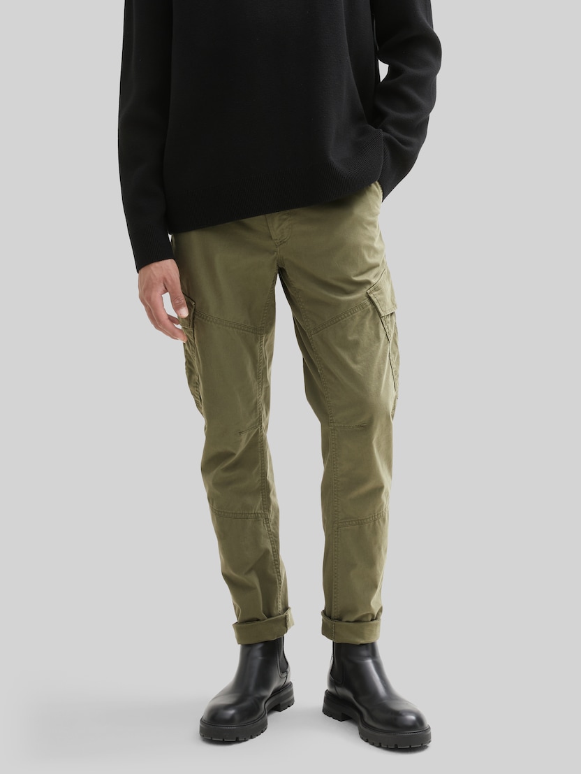 Regular tapered cargobroek door Denim Male, Dusty Olive Green
