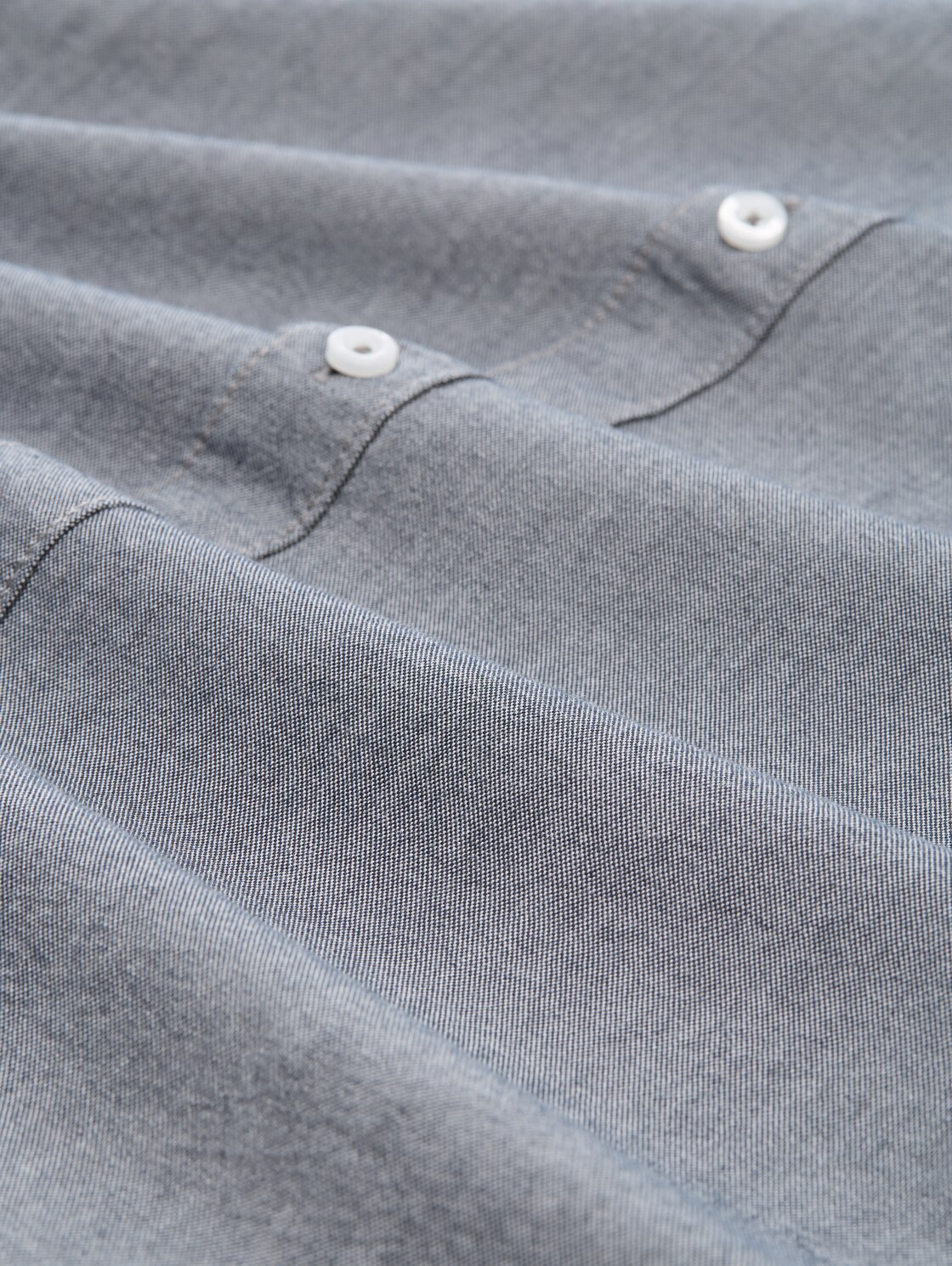 Regular Fit Hemd mit Brusttasche - navy chambray - Material-Ansicht
