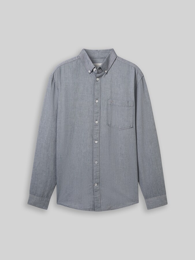 Regular Fit Hemd mit Brusttasche von Men, navy chambray
