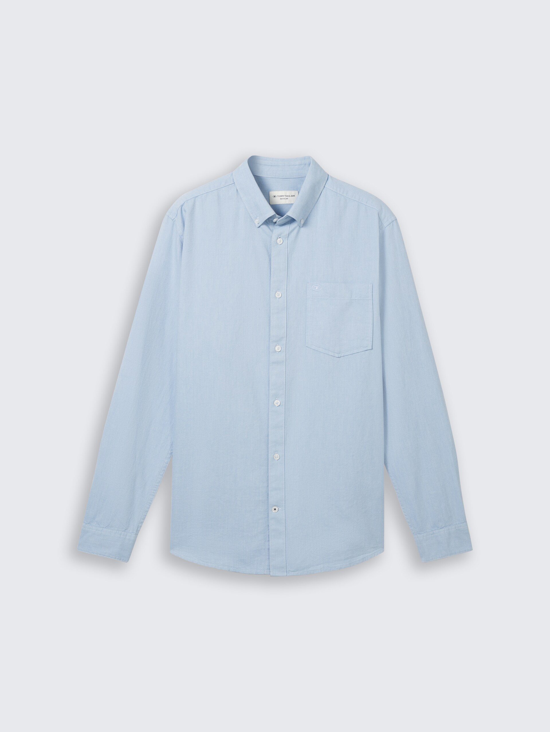 Regular Fit Hemd mit Brusttasche - light blue chambray - Vorder-Produkt-Ansicht