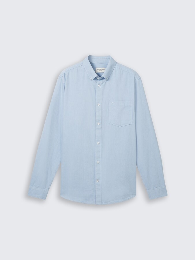 Chemise Regular Fit avec poche poitrine par Men, light blue chambray