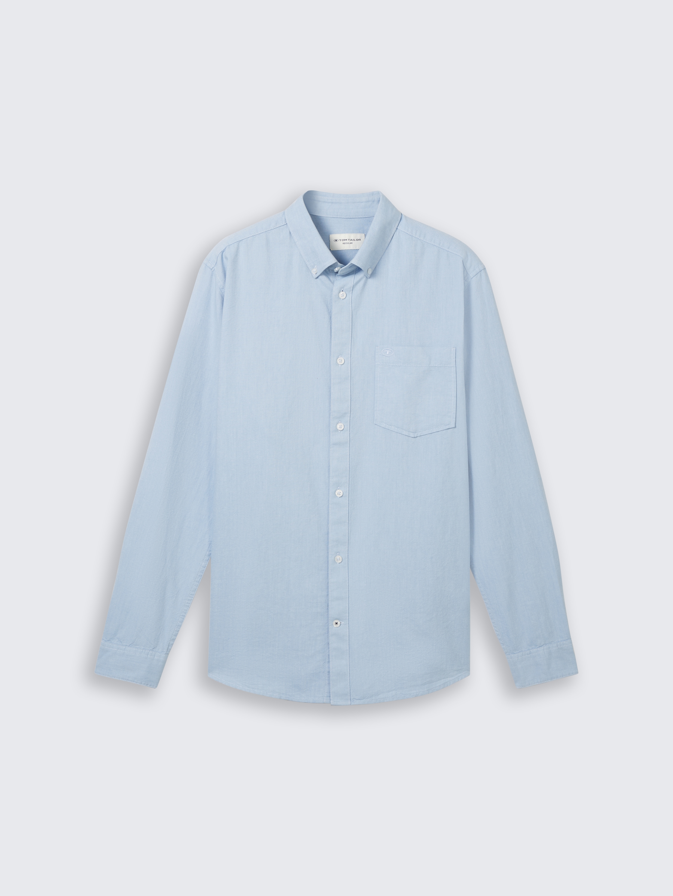 Regular fit overhemd met borstzak - light_blue_chambray_1 -