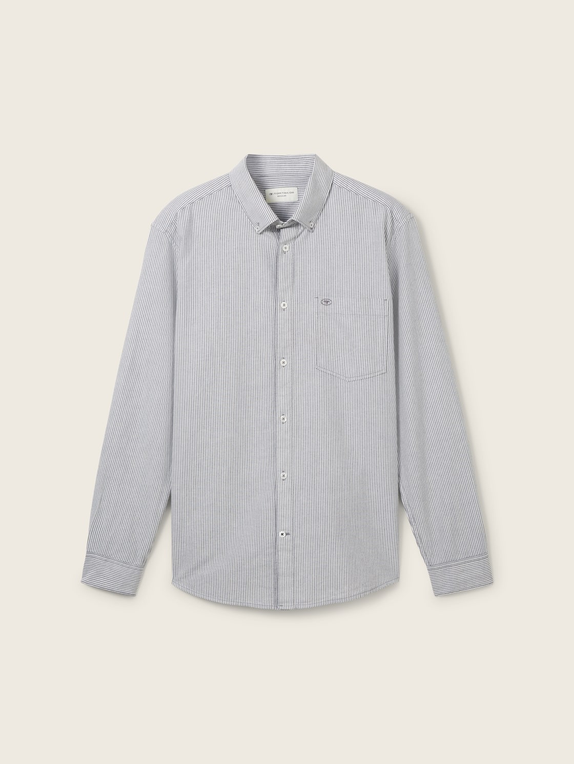 Regular Fit Hemd mit Brusttasche - white navy stripe - Vorder-Produkt-Ansicht