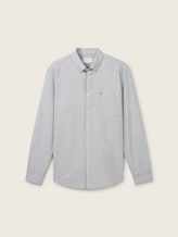Chemise Regular Fit avec poche poitrine - white navy stripe - Vue de face du produit