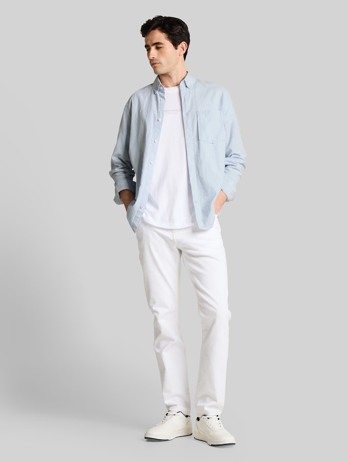 Regular Fit Hemd mit Brusttasche von Men, white light blue stripe