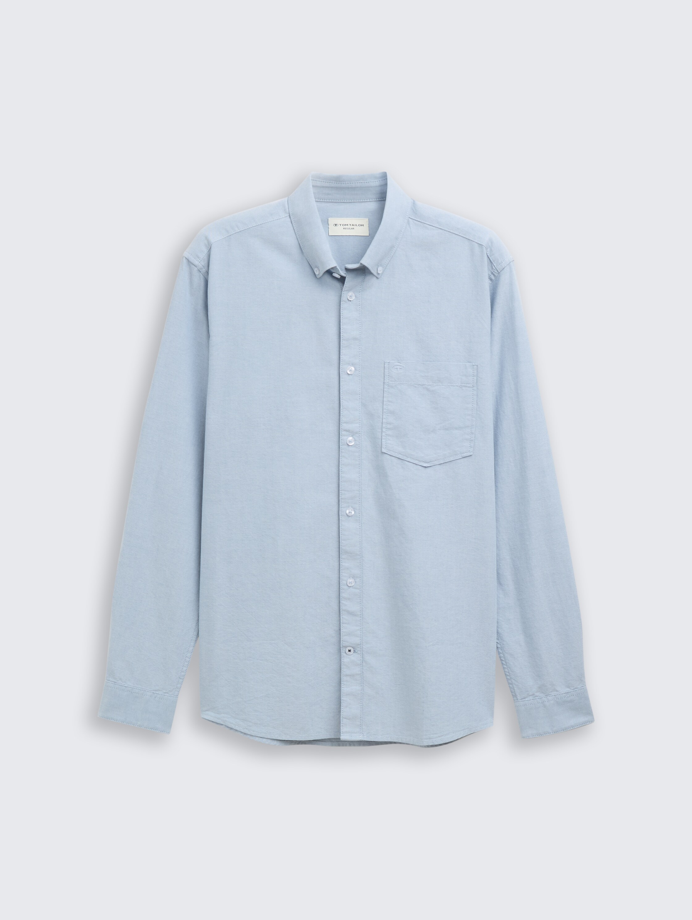 Regular Fit Hemd mit Brusttasche - light_blue_white_chambray - 