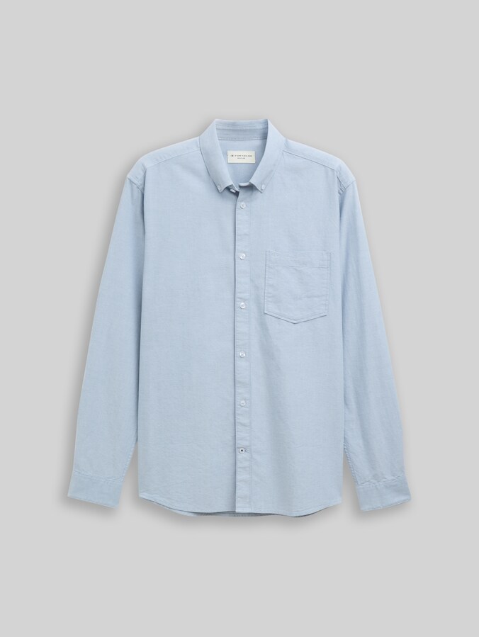 Chemise coupe classique avec poche poitrine par Men, light blue white chambray