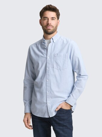 Regular Fit Hemd mit Brusttasche von Men, blue petrol stripe