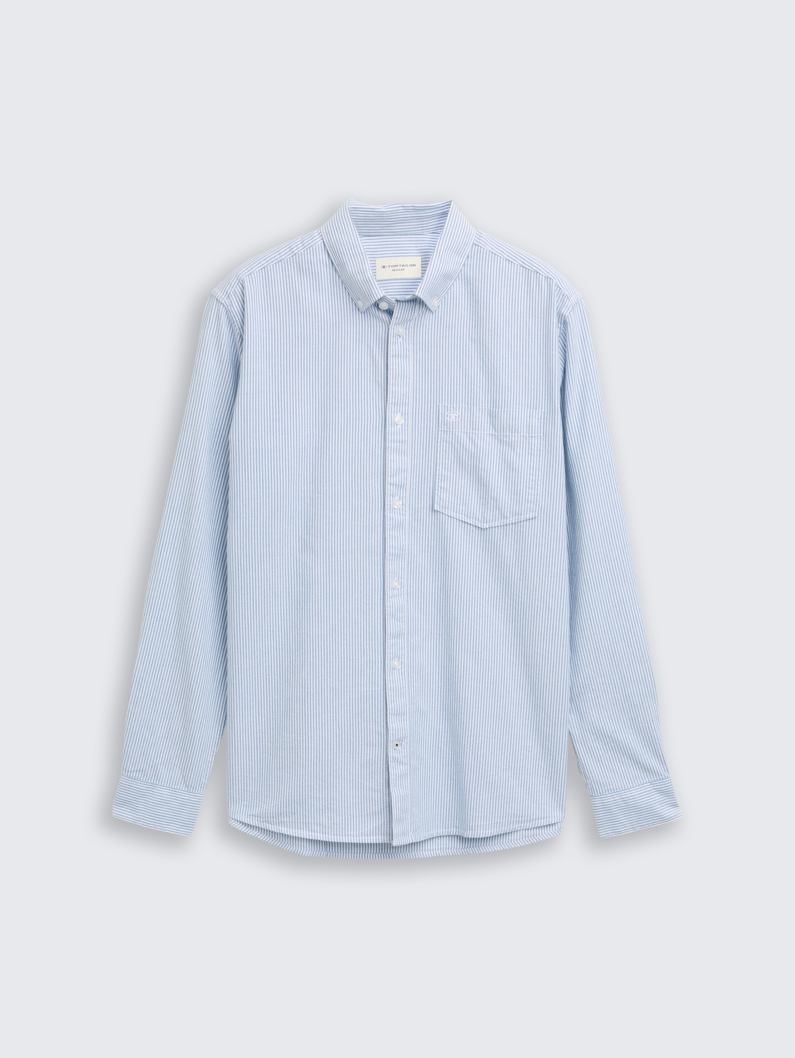 Regular Fit Hemd mit Brusttasche von Men, blue petrol stripe