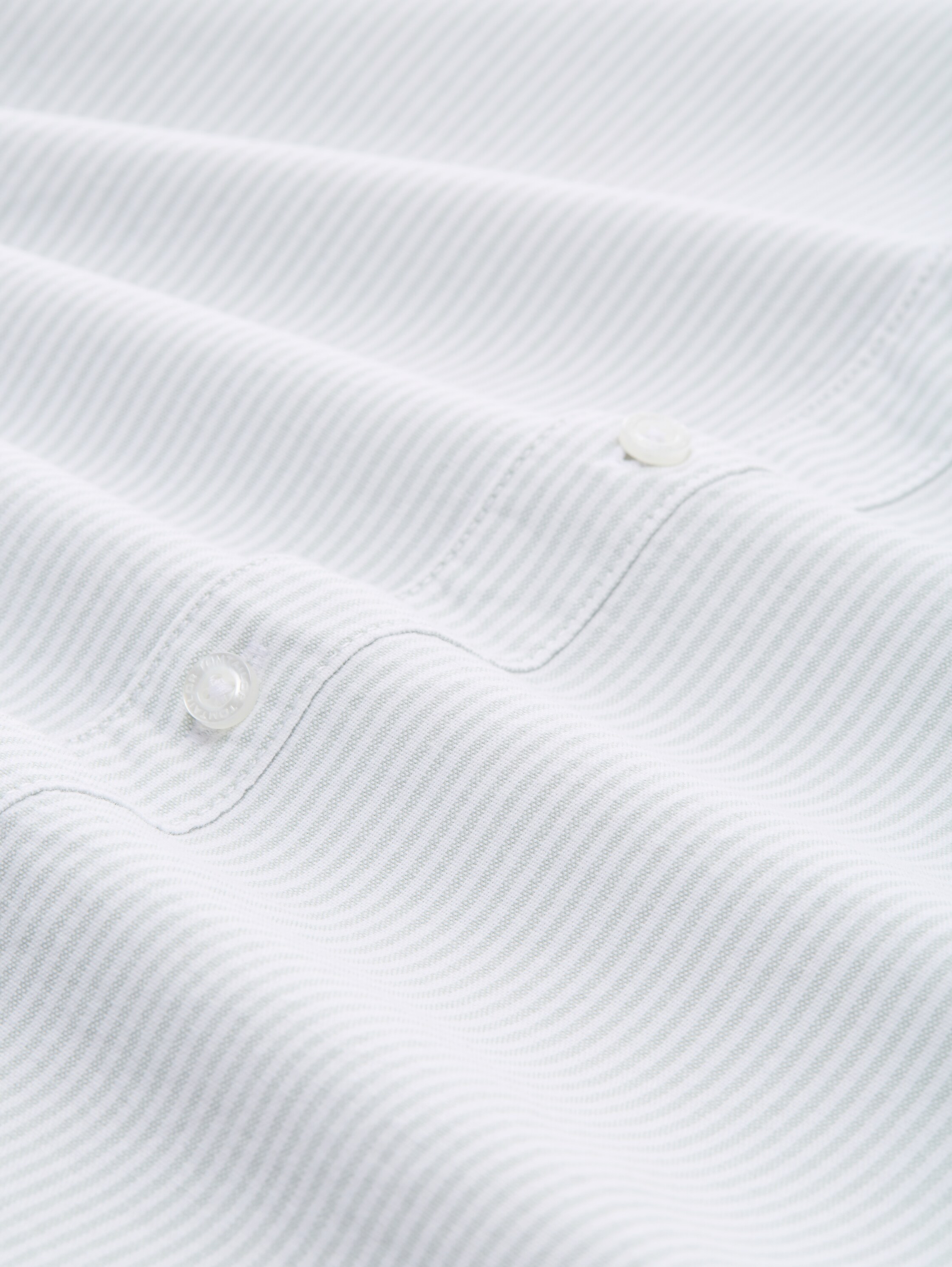 Regular Fit Hemd mit Brusttasche - greyish green stripe - Material-Ansicht