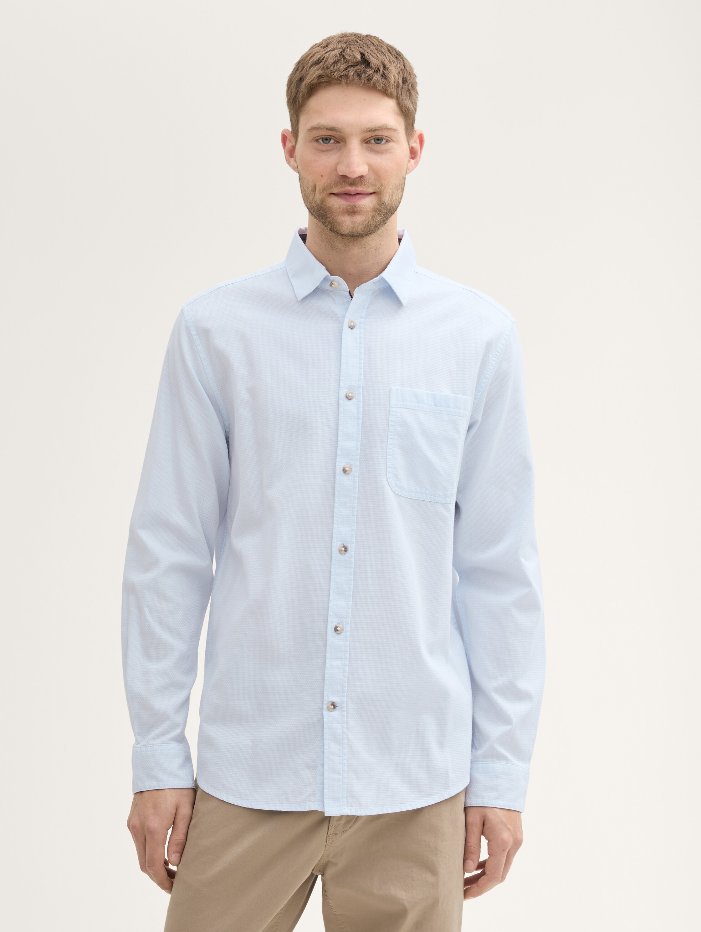 Overhemd met borstzak - blue_small_structure - 