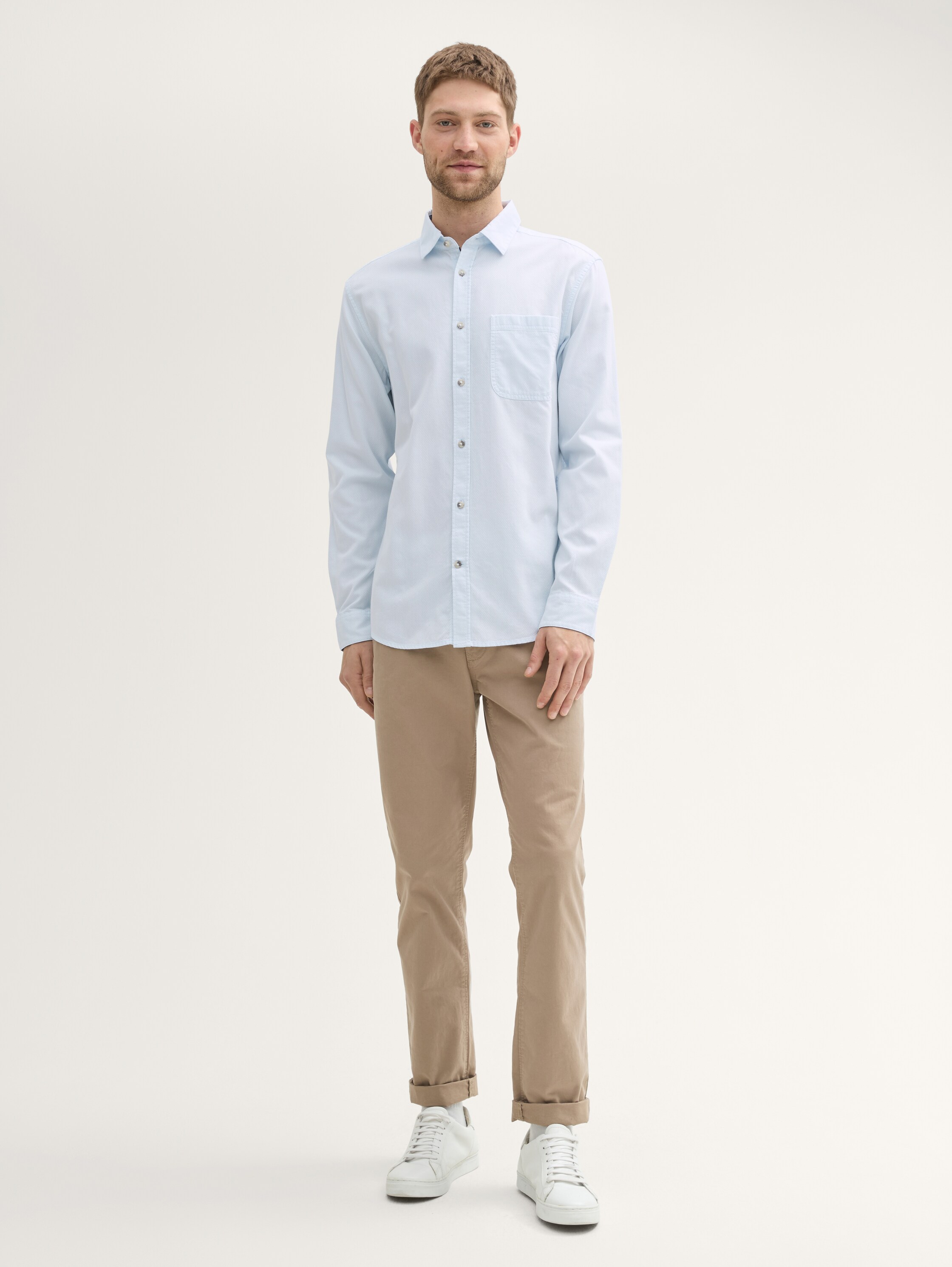 Overhemd met borstzak - blue_small_structure - 