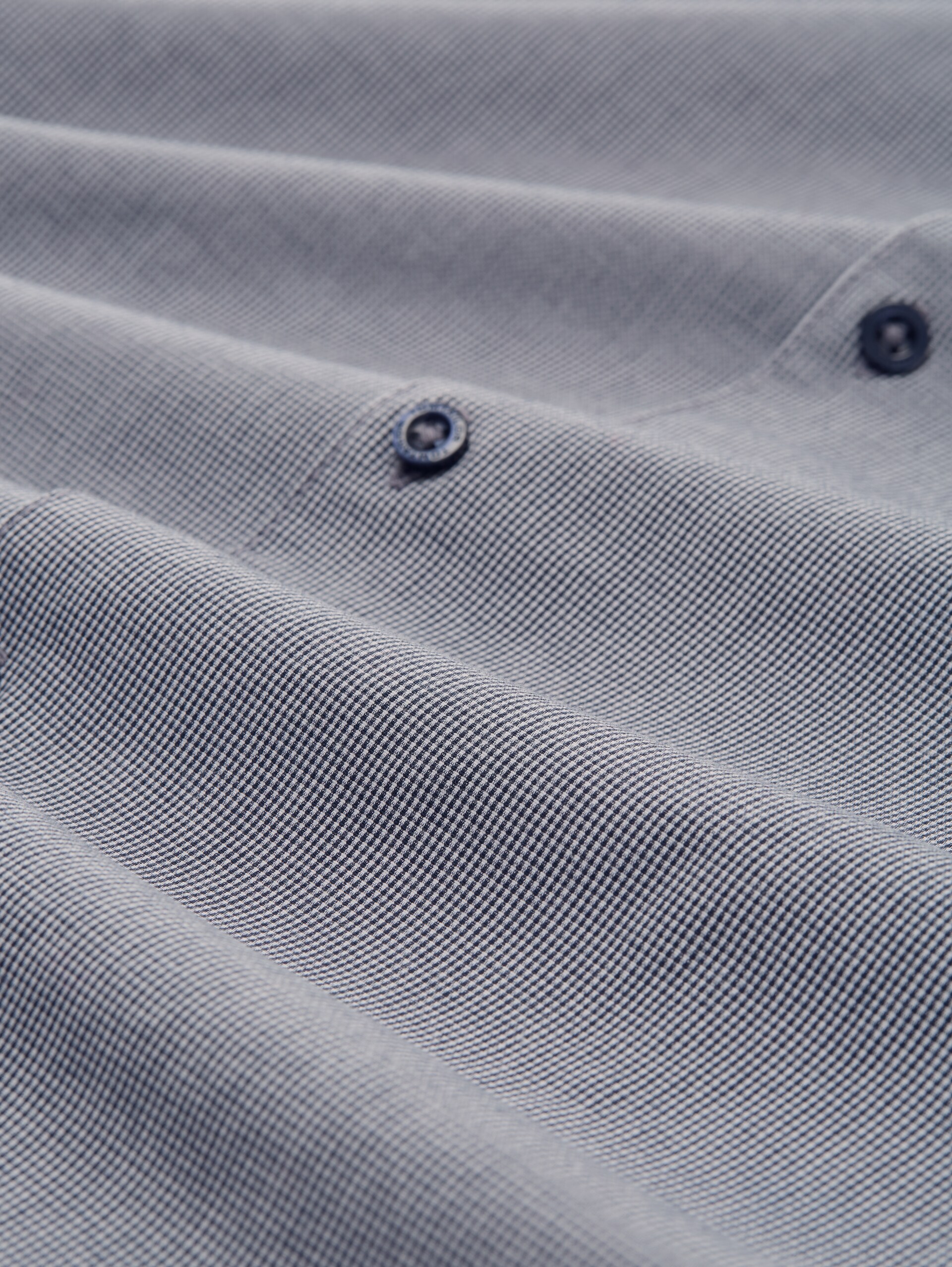 Stretch T-shirt - navy white fine check - Material view