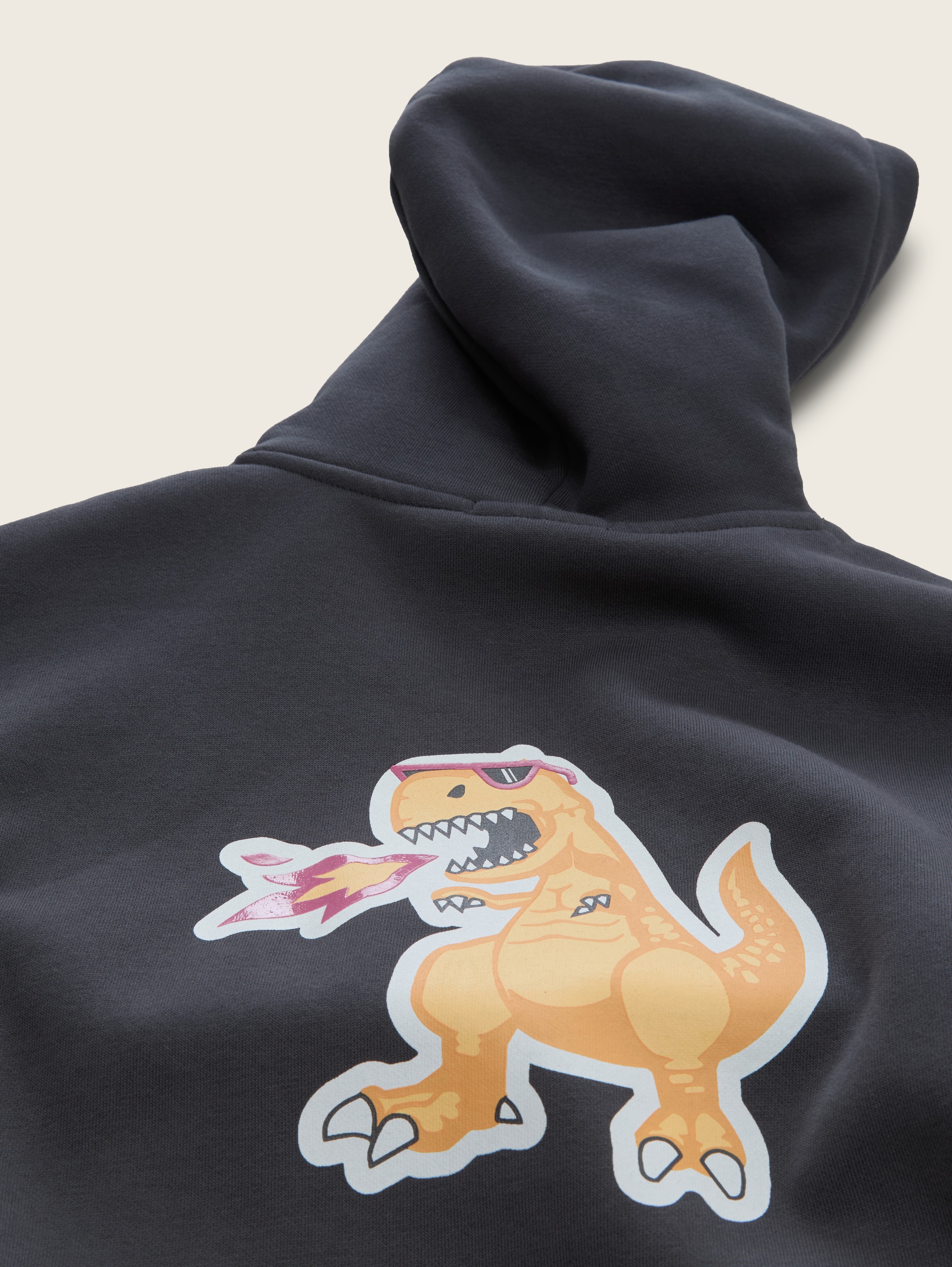 Oversized Hoodie Sweatshirt mit Rückprint - coal_grey_1 - 