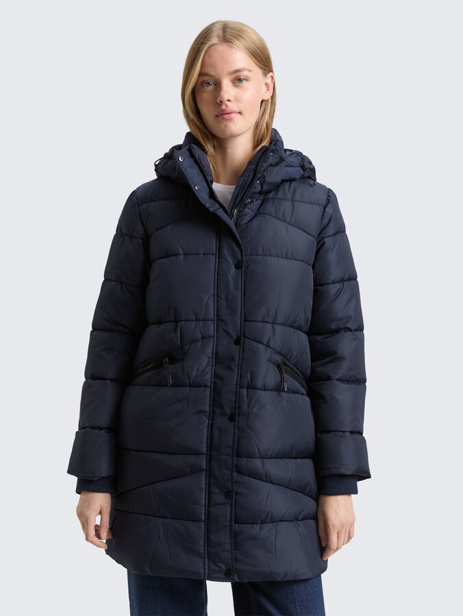 Pufferjas met afneembare capuchon door Denim Female, Sky Captain Blue