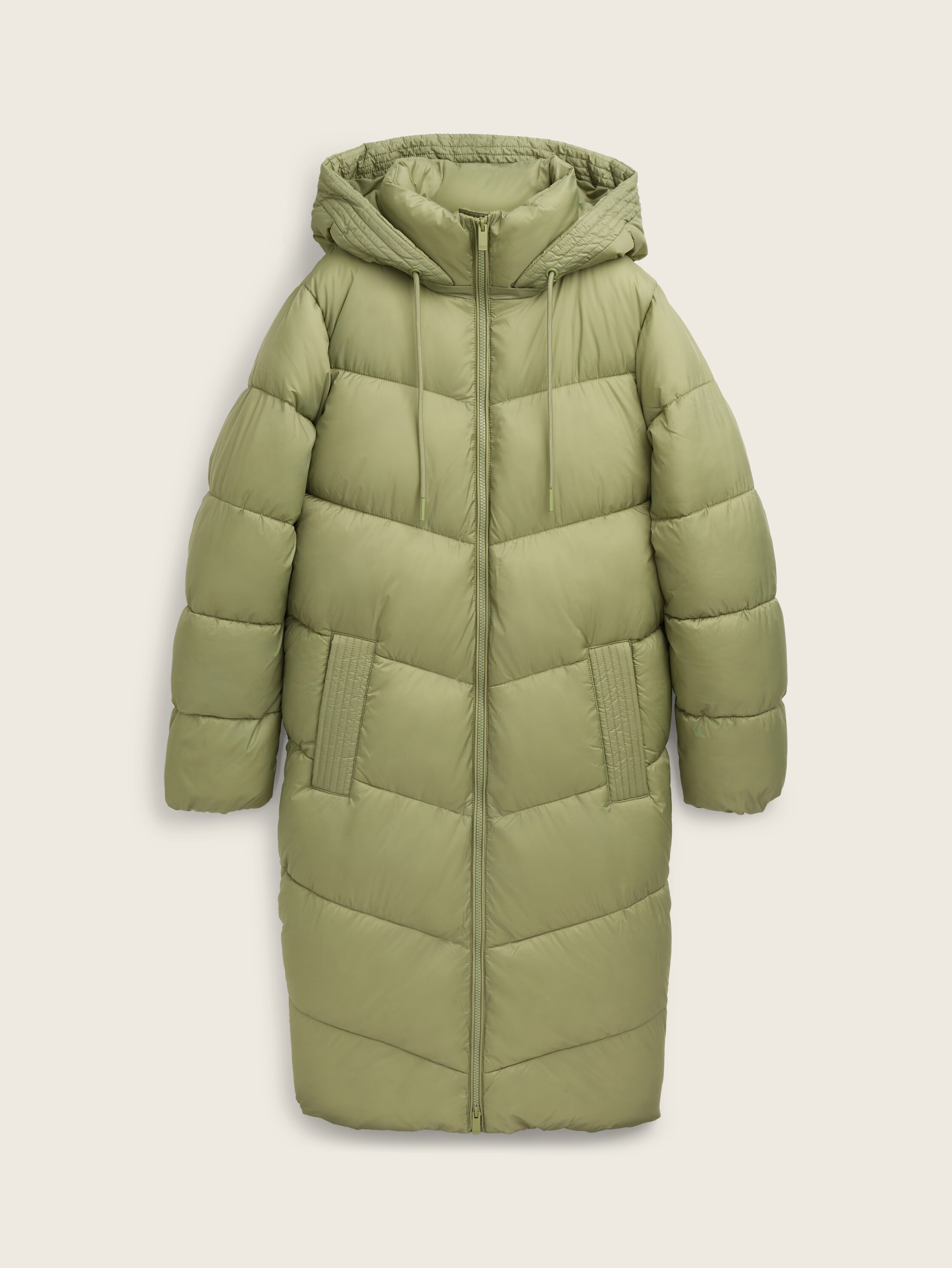 Puffermantel mit abnehmbarer Kapuze - greyish_green - 