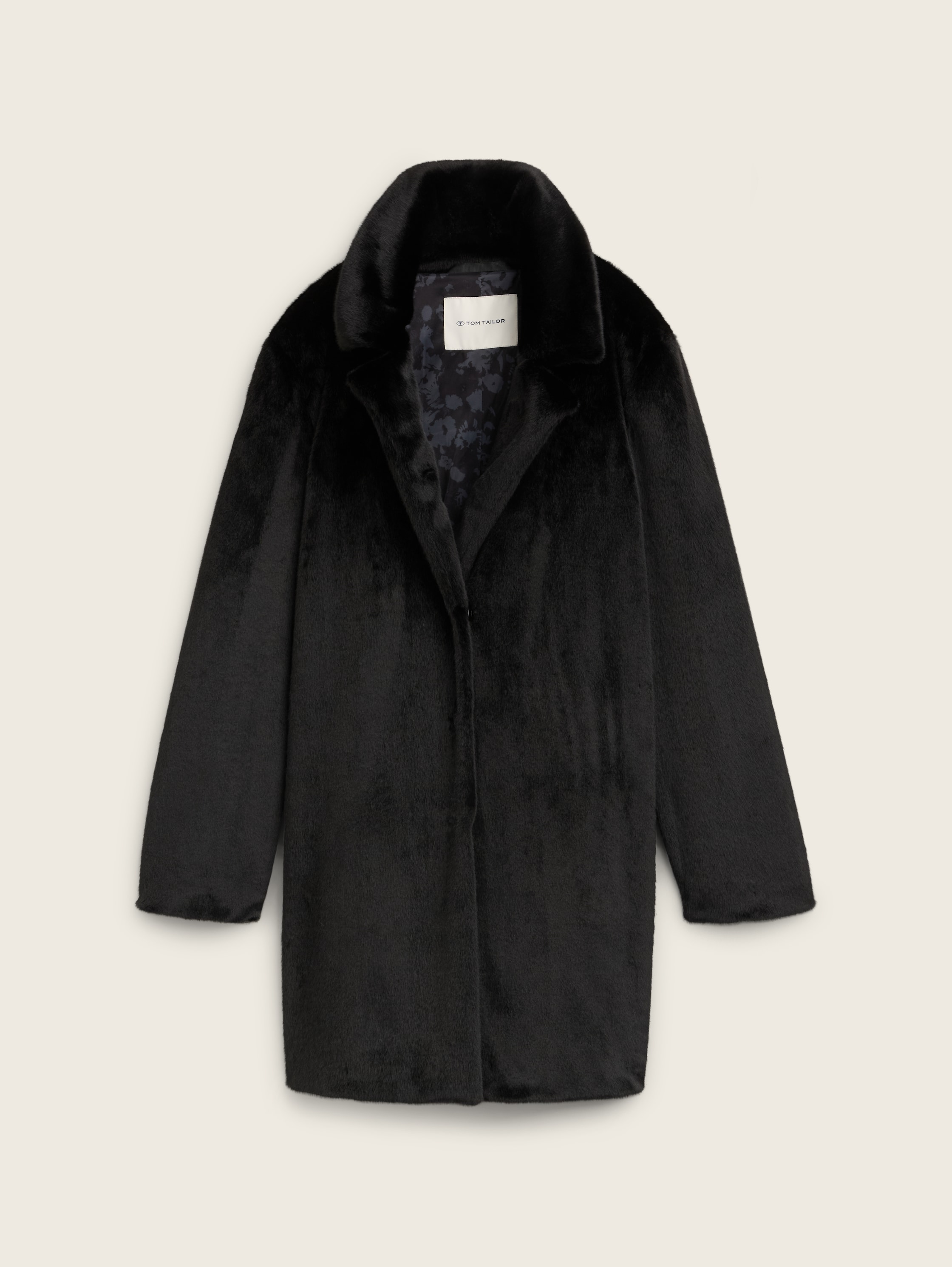 Fake-Fur Mantel - deep_black_1 - 