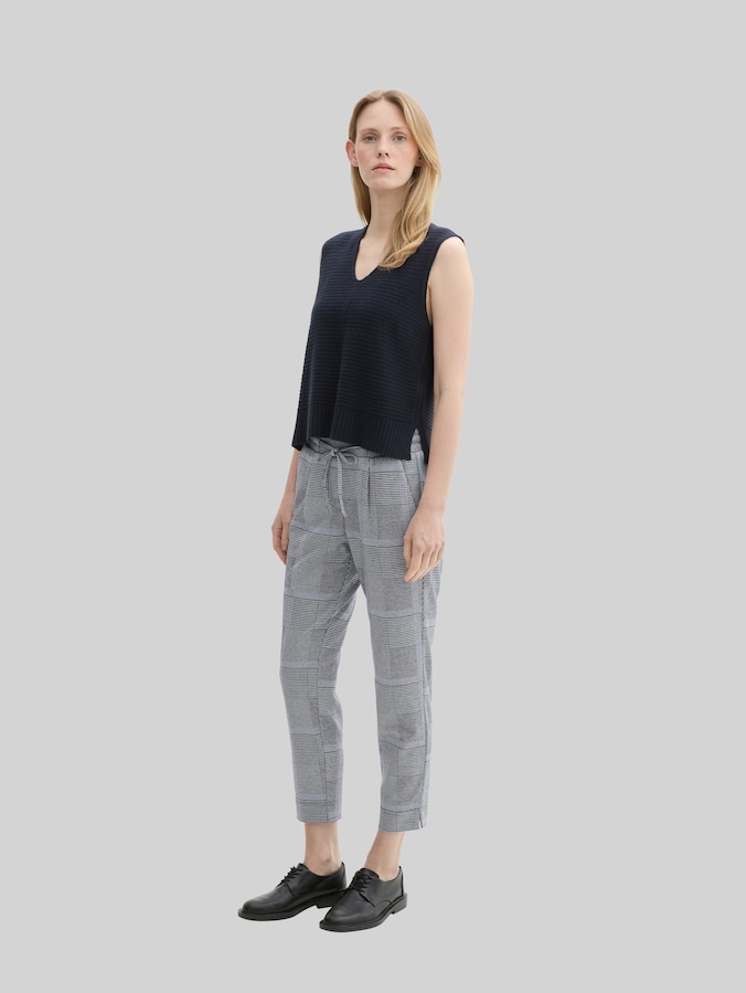 Loose Fit Hose im Karomuster von Women, navy blue check