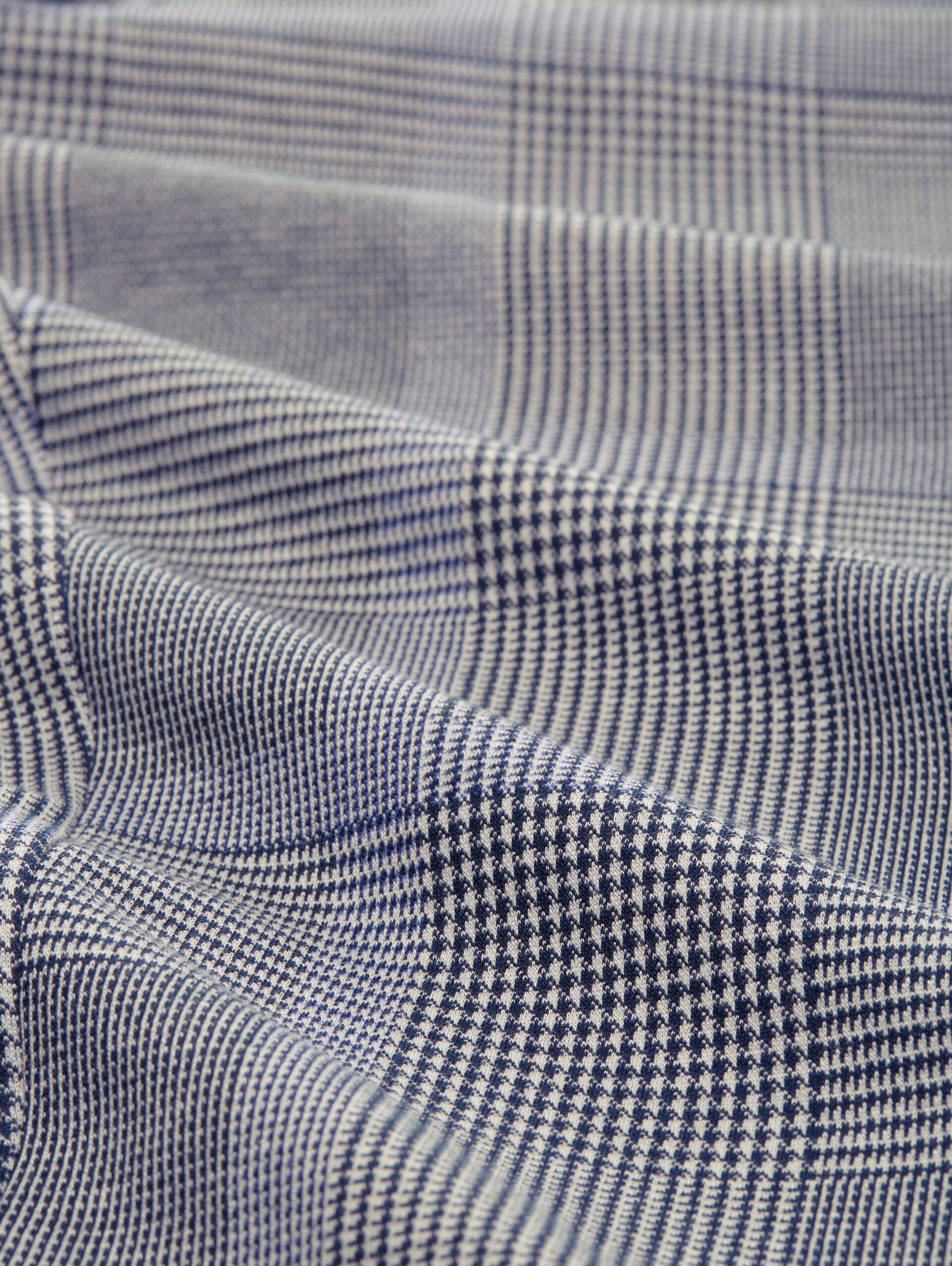 Loose Fit Hose im Karomuster - navy blue check - Material-Ansicht