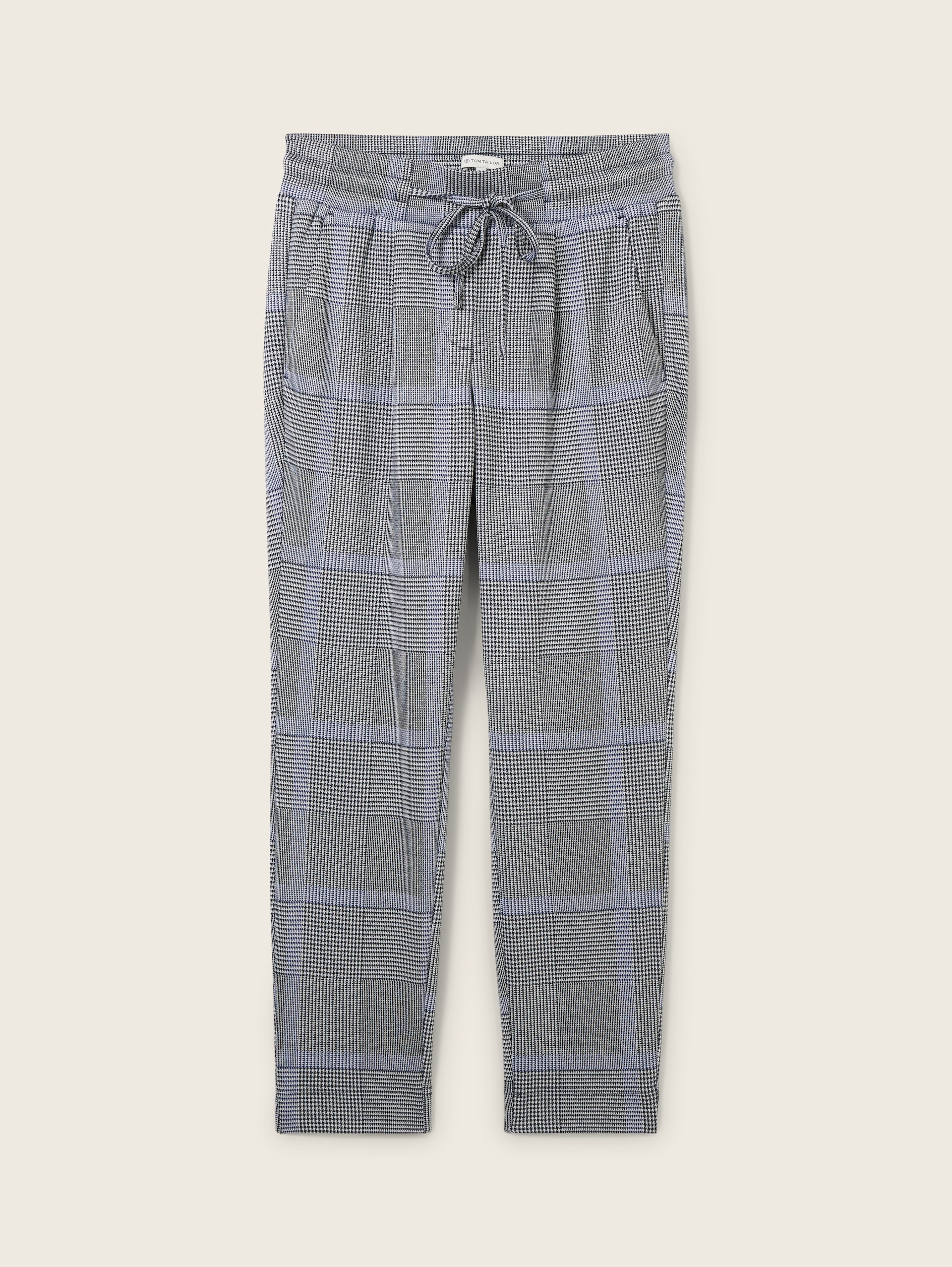 Loose Fit Hose im Karomuster - navy blue check - Vorder-Produkt-Ansicht