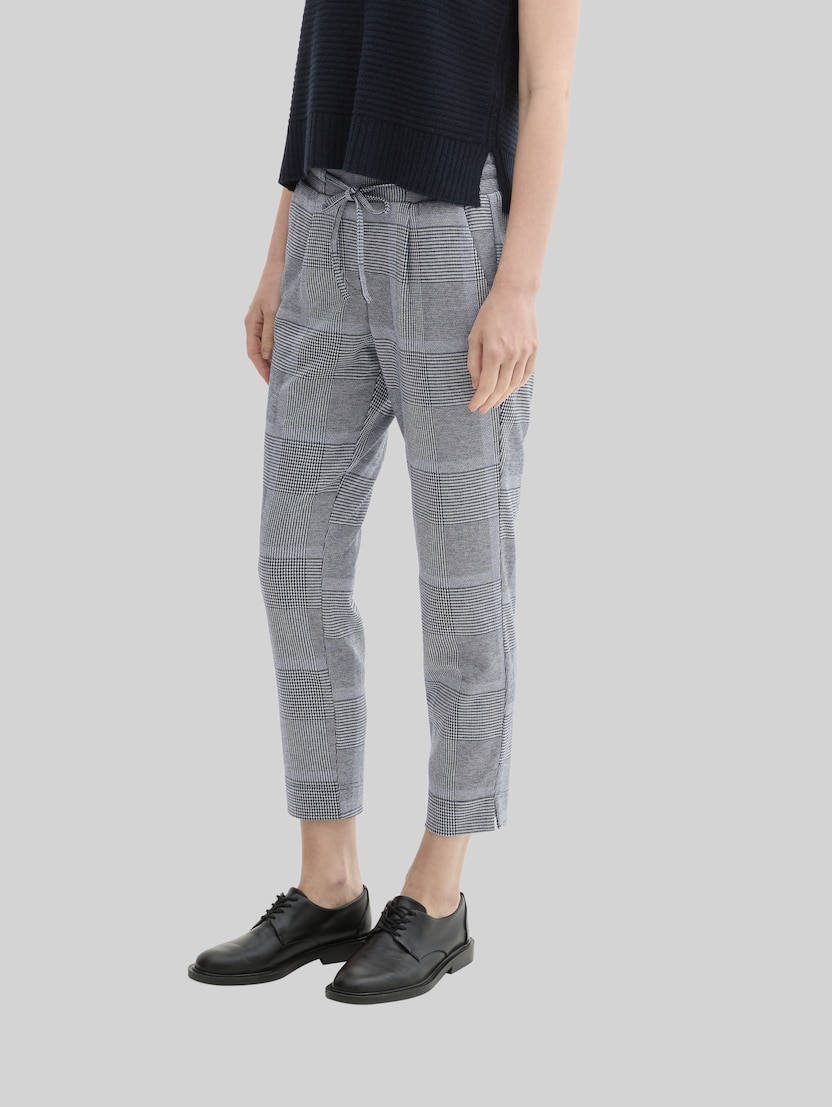 Loose Fit Hose im Karomuster von Women, navy blue check