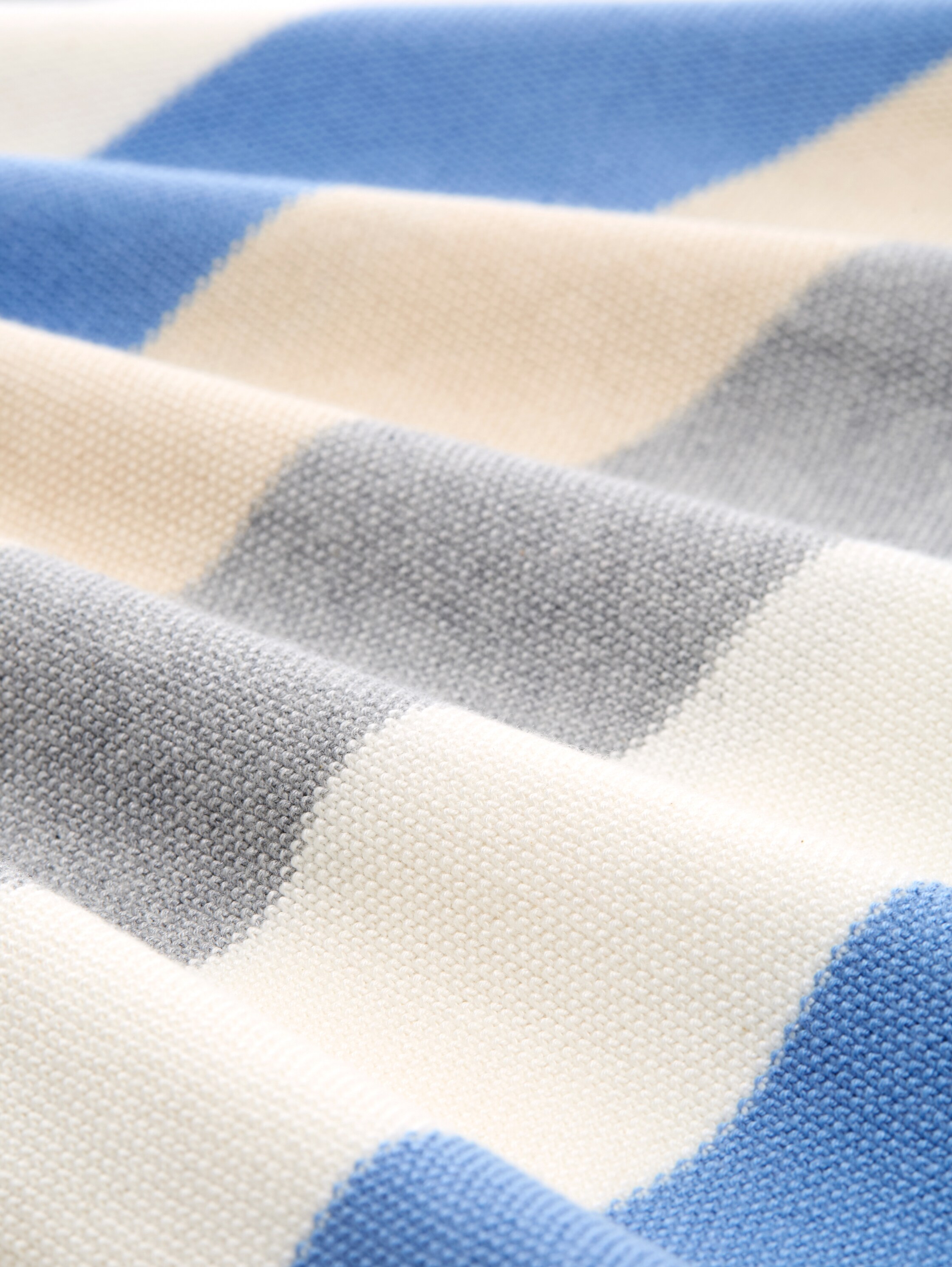 Strickpullover mit Rundhalsausschnitt - beige_blue_block_stripe - 