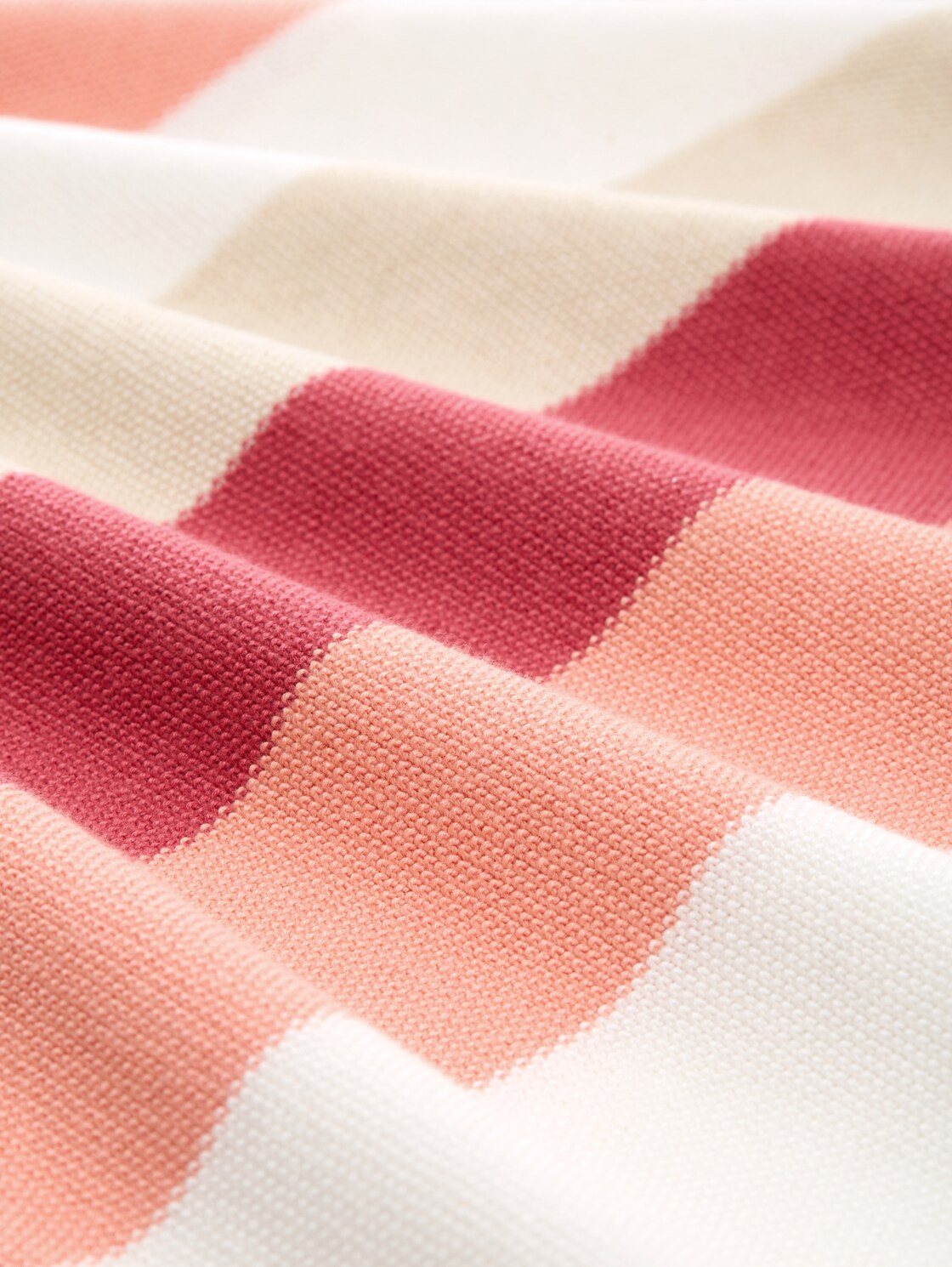 Strickpullover mit Rundhalsausschnitt - red apricot block stripe - Material-Ansicht