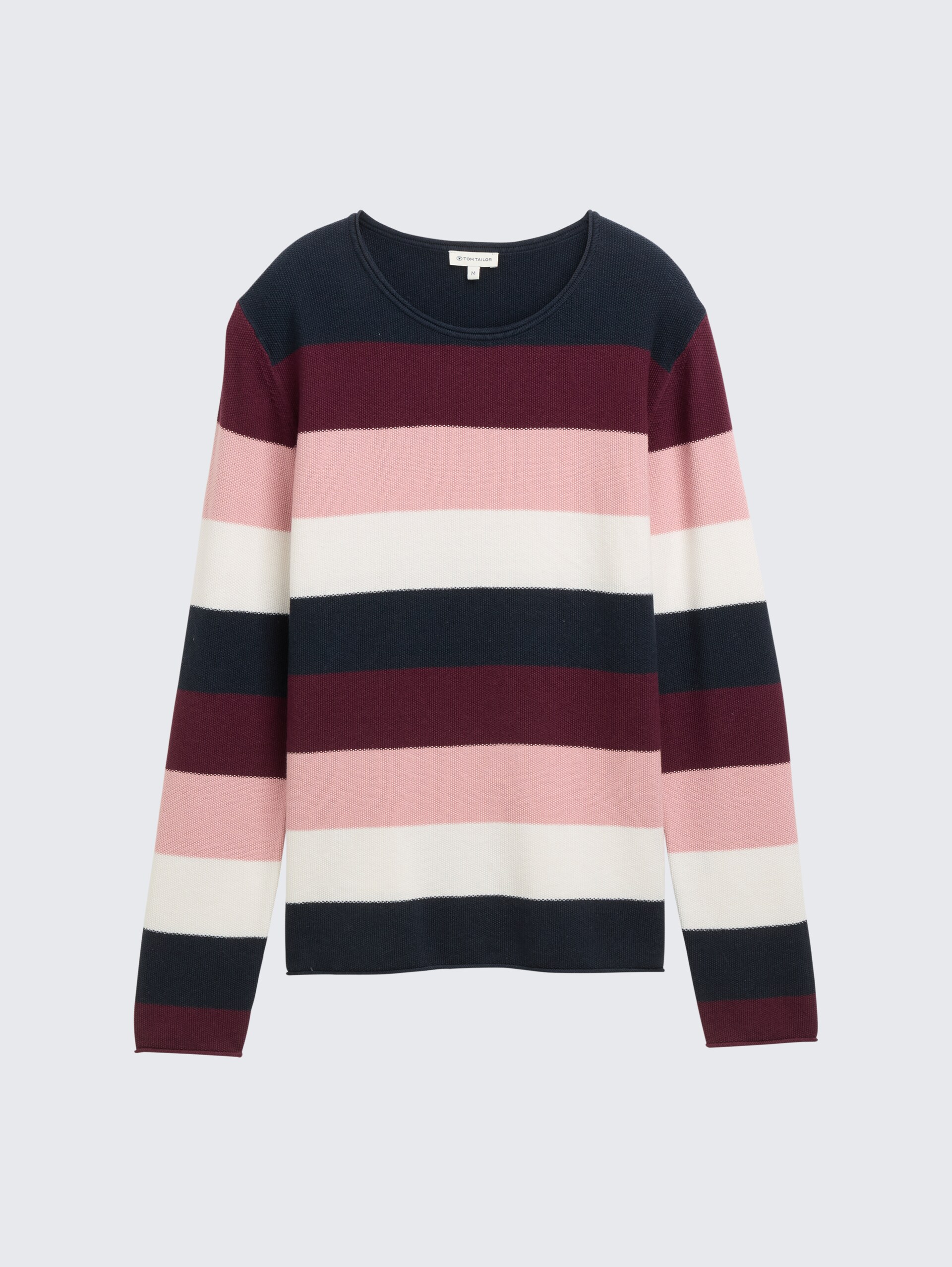 Strickpullover mit Rundhalsausschnitt - big rose knit stripe