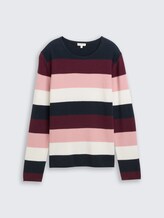 simple sweatshirt - big rose knit stripe