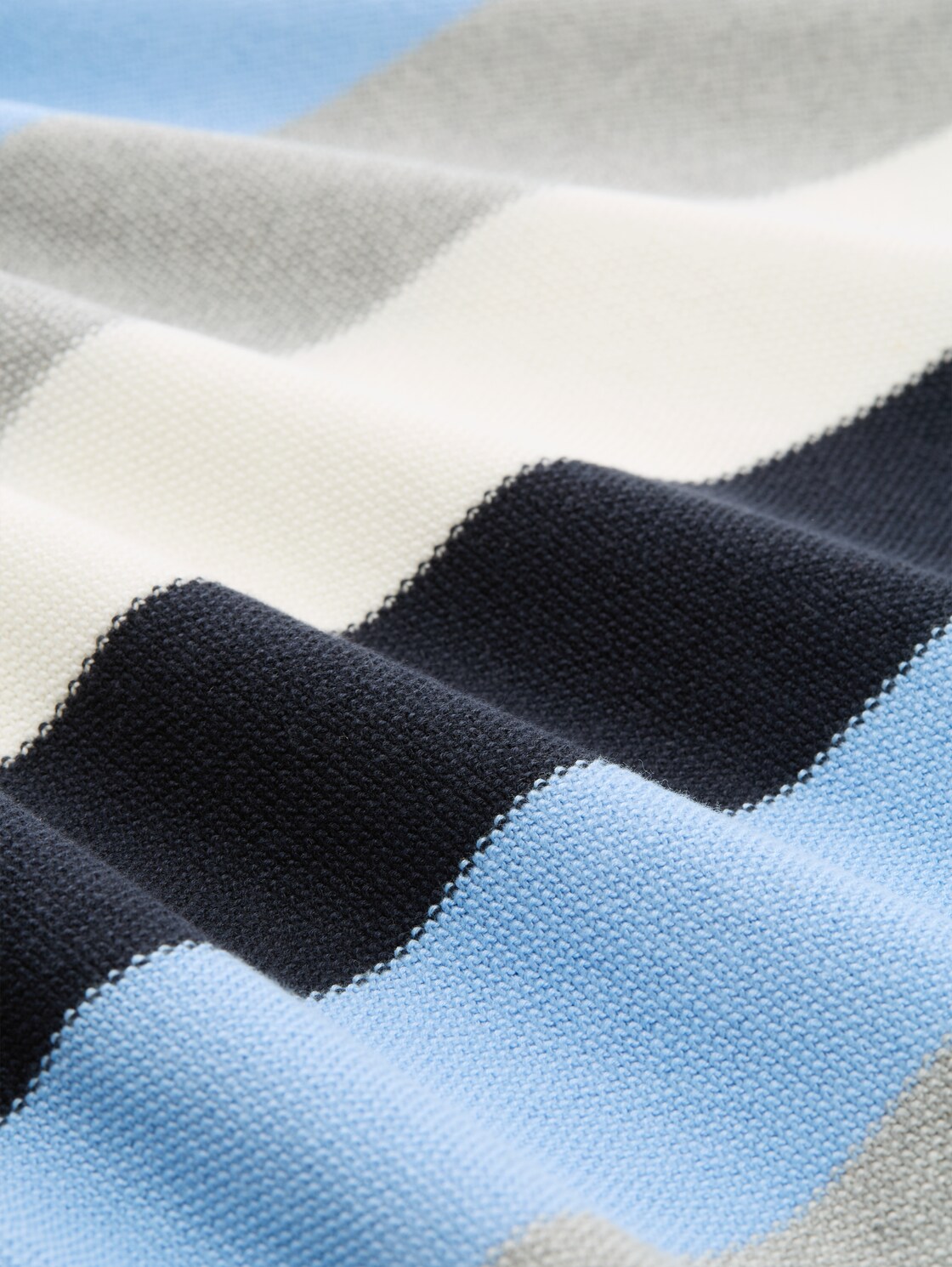 Strickpullover mit Rundhalsausschnitt - fjord blue grey stripe - Material-Ansicht